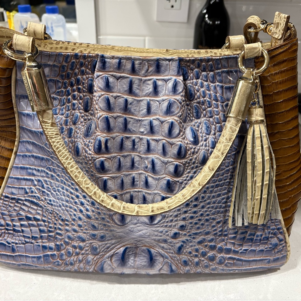 Brahmin Duxbury Satchel - Washed Indigo Ipanema - FLAWLESS Like New Condition